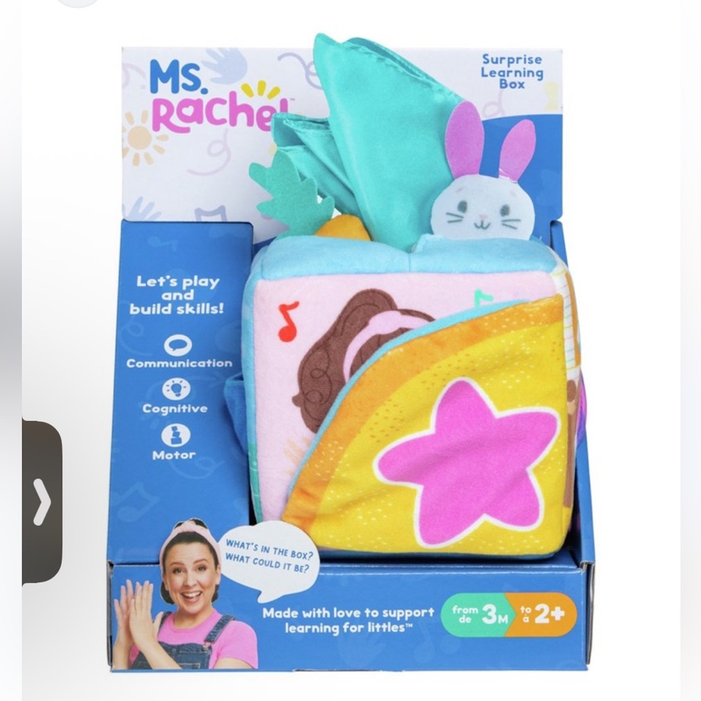 Gund Ms. Rachel Surprise Learning Box - Pink, Yellow, Blue